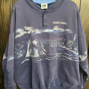 Vintage Crewneck-Hood Canal Graphic Sweatshirt